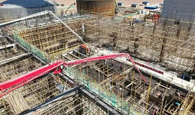 中能建哈密“光熱儲”一體化項目汽輪機基礎(chǔ)完成澆筑