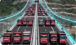 最大承重3360噸！世界第一高橋進(jìn)行96輛車(chē)靜載試驗(yàn)