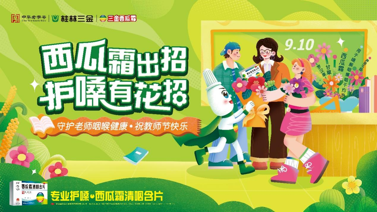 百位大學(xué)生化身“護嗓課代表”致敬教師節(jié) 三金西瓜霜攜手創(chuàng)意星球花式守護講臺上最動聽的聲音