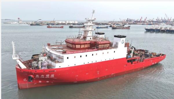 國(guó)內(nèi)首艘海上航天發(fā)射指揮保障船“東方恒遠(yuǎn)”號(hào)下水