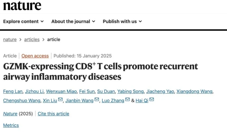 清華大學與北京同仁醫(yī)院團隊發(fā)表研究 揭示慢性鼻病復發(fā)關鍵機制